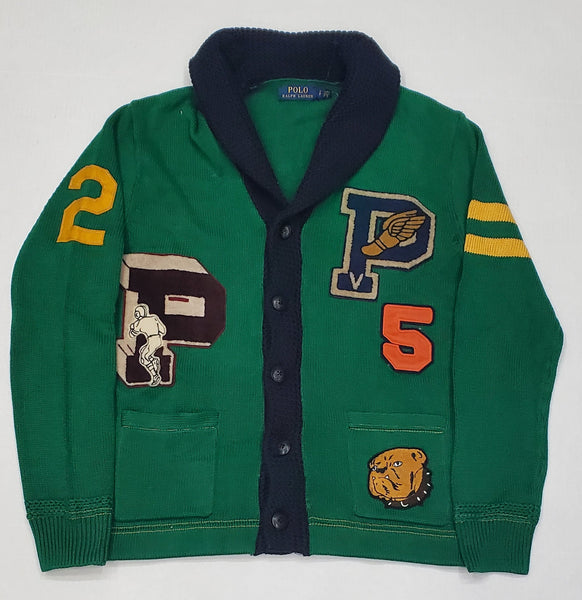 Nwt Polo Ralph Lauren Green Patchwork Cardigan - Unique Style
