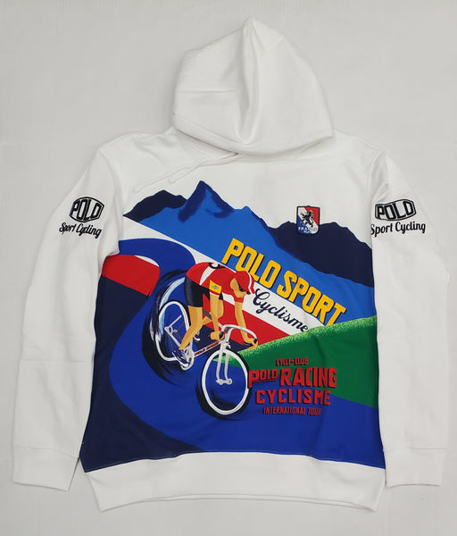 Nwt Polo Sport White Racing Cyclisme Fleece Hoodie - Unique Style