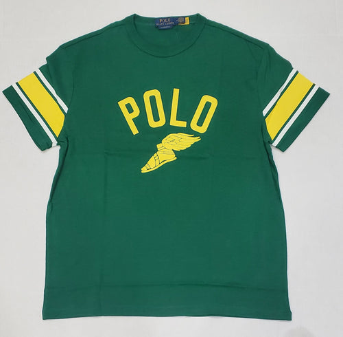 Nwt Polo Ralph Lauren Green/Yellow Track Classic Fit Tee - Unique Style