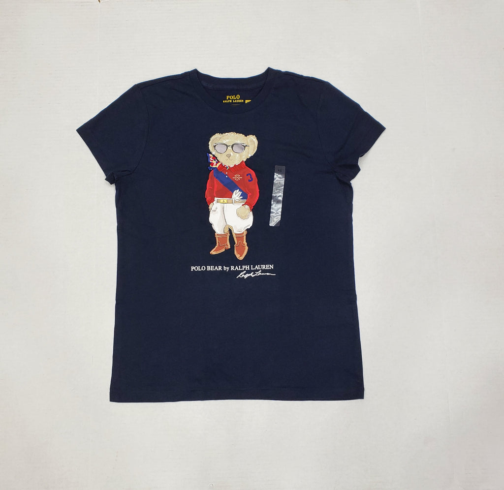 Nwt Polo Ralph Lauren Women'S Navy Rugby #3 Teddy Bear Tee