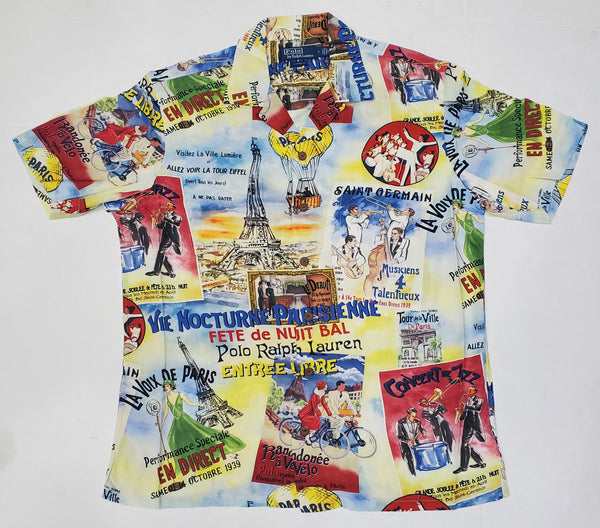 Nwt Polo Ralph Lauren Allover Parisienne Classic Fit Short Sleeve Button Down - Unique Style