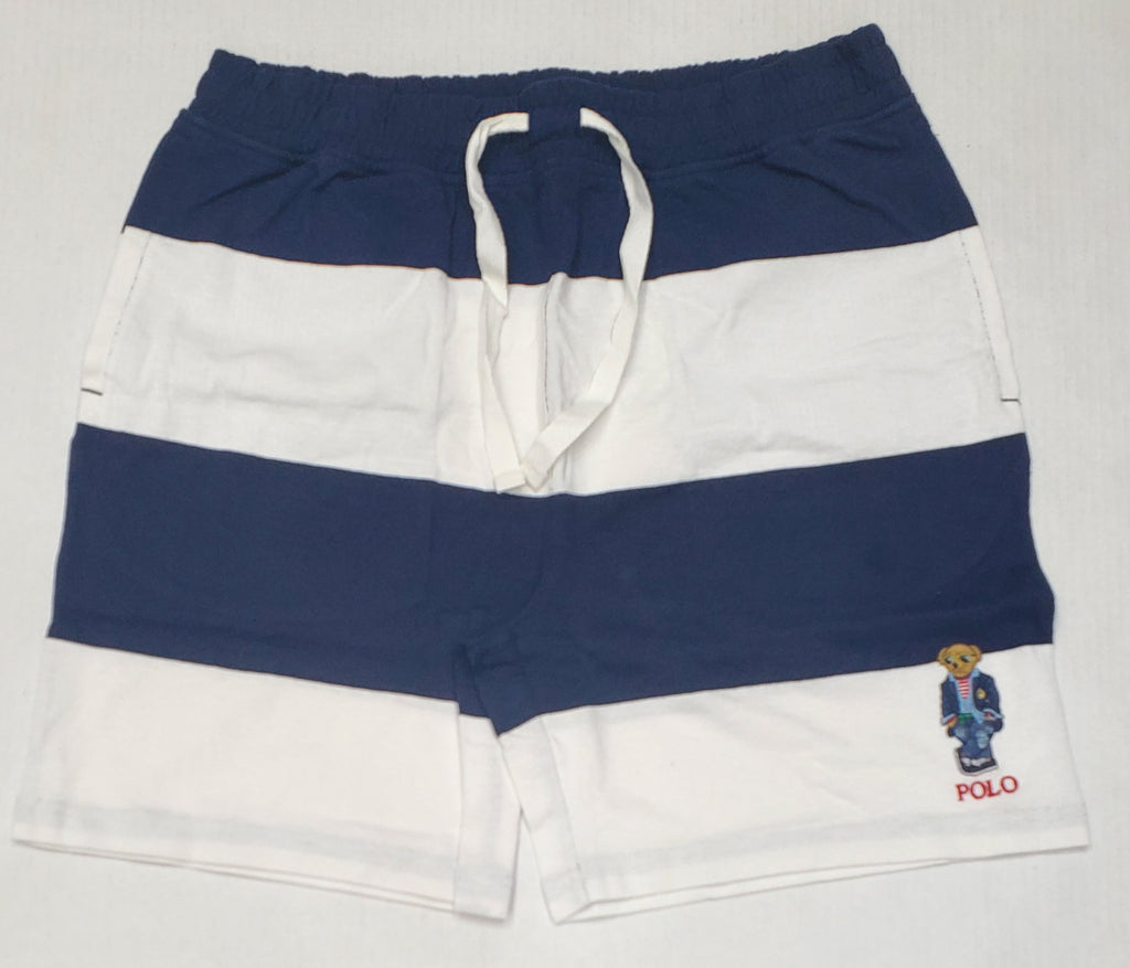 Nwt Polo Ralph Lauren White/Navy 6 inch Teddy Bear Shorts