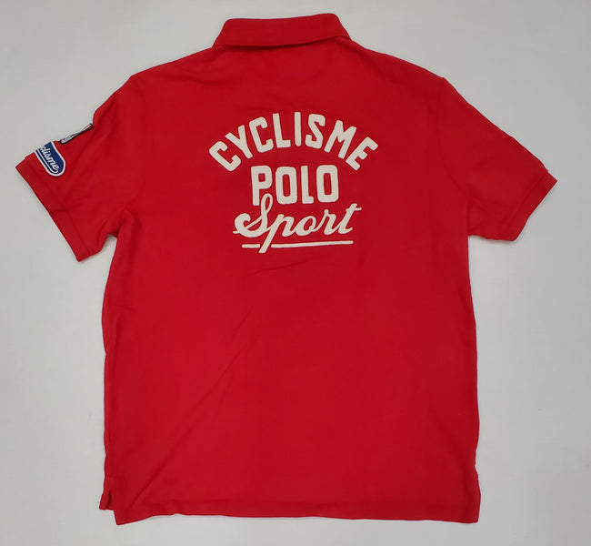 Nwt Polo Ralph Lauren Red Cyclsme Polo Sport Patches Classic Fit Polo - Unique Style