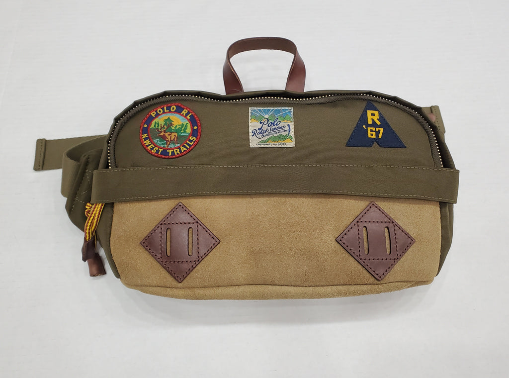 Nwt Polo Ralph Lauren Olive Patches Waist Pack
