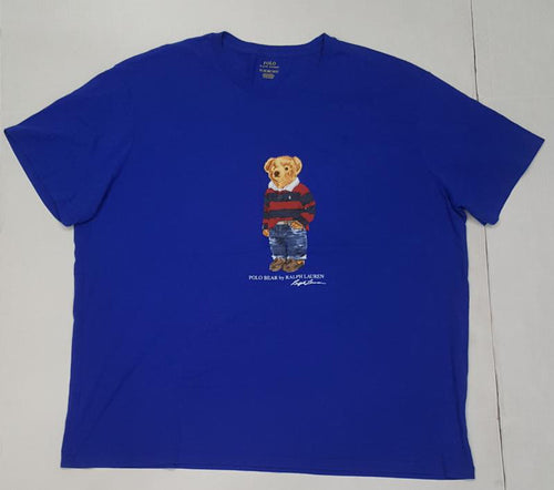 Nwt Polo Big & Tall Royal Blue Striped Rugby Teddy Bear Tee - Unique Style