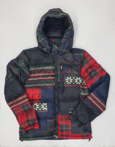 Nwt Polo Ralph Lauren Patchwork Printed Snowflake Down Jacket - Unique Style