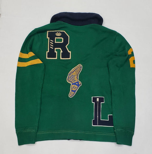 Nwt Polo Ralph Lauren Green Patchwork Cardigan - Unique Style