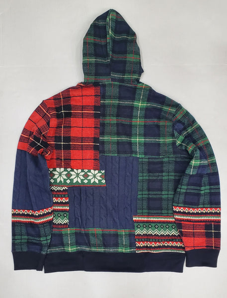 Nwt Polo Ralph Lauren Patchwork Print Fleece Hoodie - Unique Style