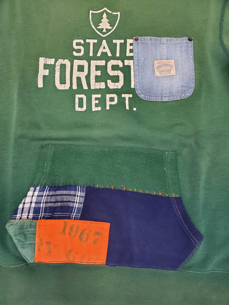Nwt Polo Country Ralph Lauren State Forestry Patchwork Fleece Sweatshirt - Unique Style