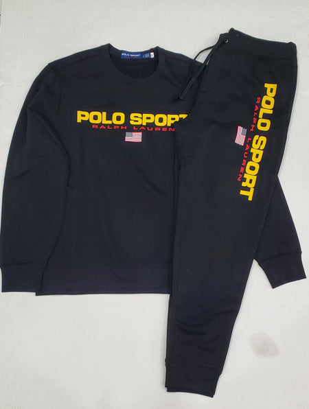 Nwt Polo Ralph Lauren Black  Color Spellout Sweatshirt with Matching Joggers