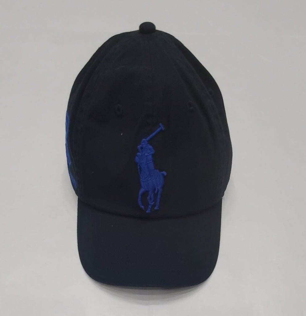 Nwt Polo Ralph Lauren Black/Royal Blue Big Pony # 3 Adjustable Strap Back