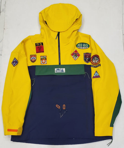 Nwt Polo Ralph Lauren Yellow/Navy Patches Classic Fit Pullover Jacket - Unique Style