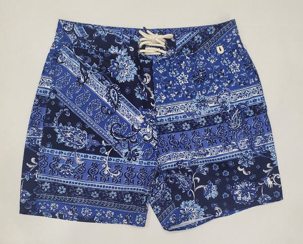 Nwt Polo Ralph Lauren Blue Bandana Print Swim Trunks - Unique Style