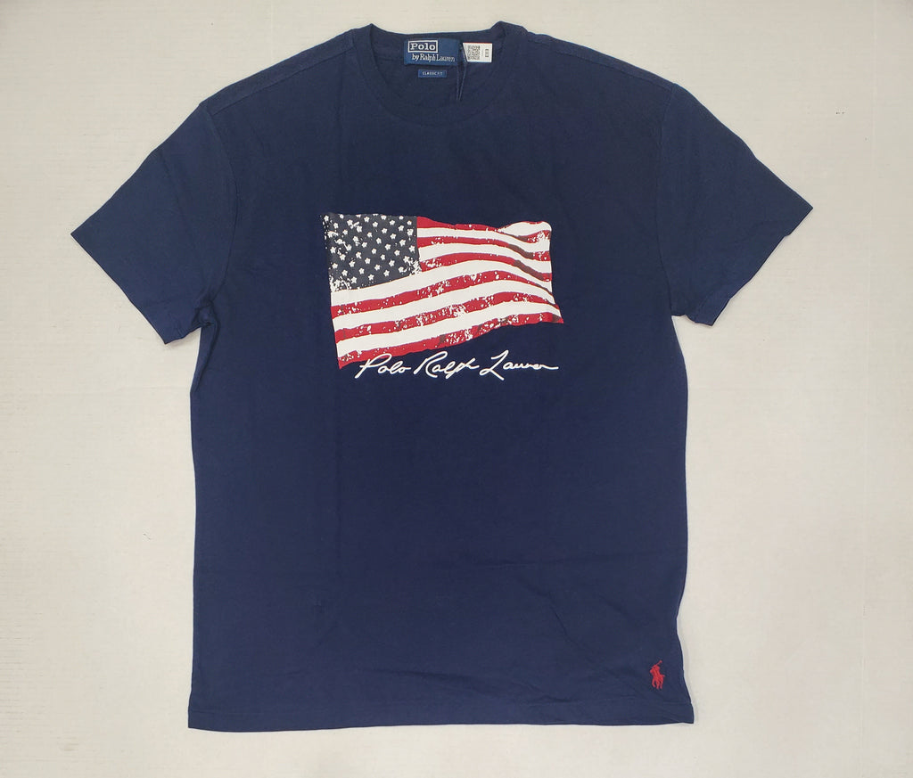 Nwt Polo Ralph Navy American Flag Classic Fit Tee