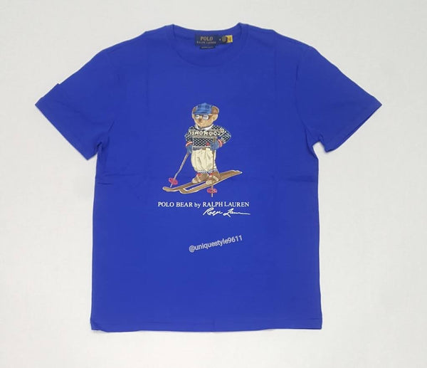 Nwt Polo Ralph Lauren Royal Blue Ski Bear Tee - Unique Style