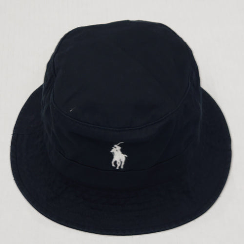 Nwt  Polo Ralph Black with White Small Pony Bucket Hat - Unique Style