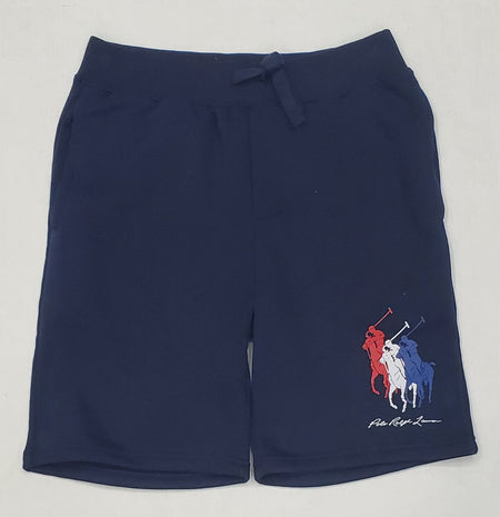 Nwt Polo Ralph Lauren White Triple Pony  8.5 Fleece Shorts