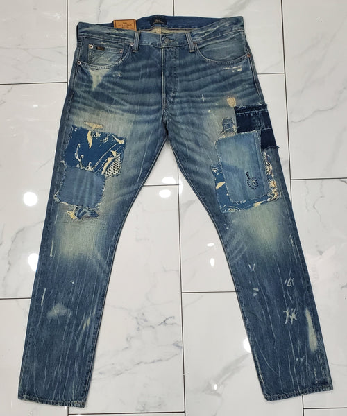 Nwt Polo Ralph Lauren Sullivan Slim Ripped Patch Jeans - Unique Style