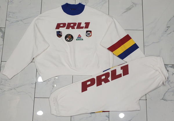 Nwt Polo Ralph Lauren Women's Boyfriend Fit PRL Patches Fleece Sweatshirt With Matching Joggers - Unique Style
