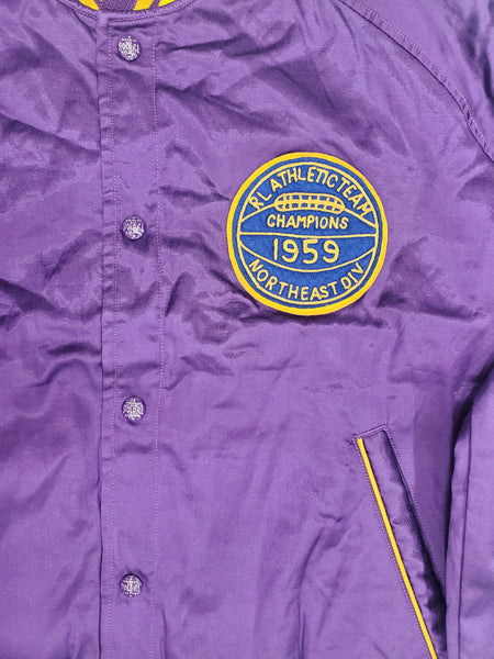 Nwt Polo Ralph Lauren Purple 1959 Athletics Team Northeast Champs Satin Jacket - Unique Style