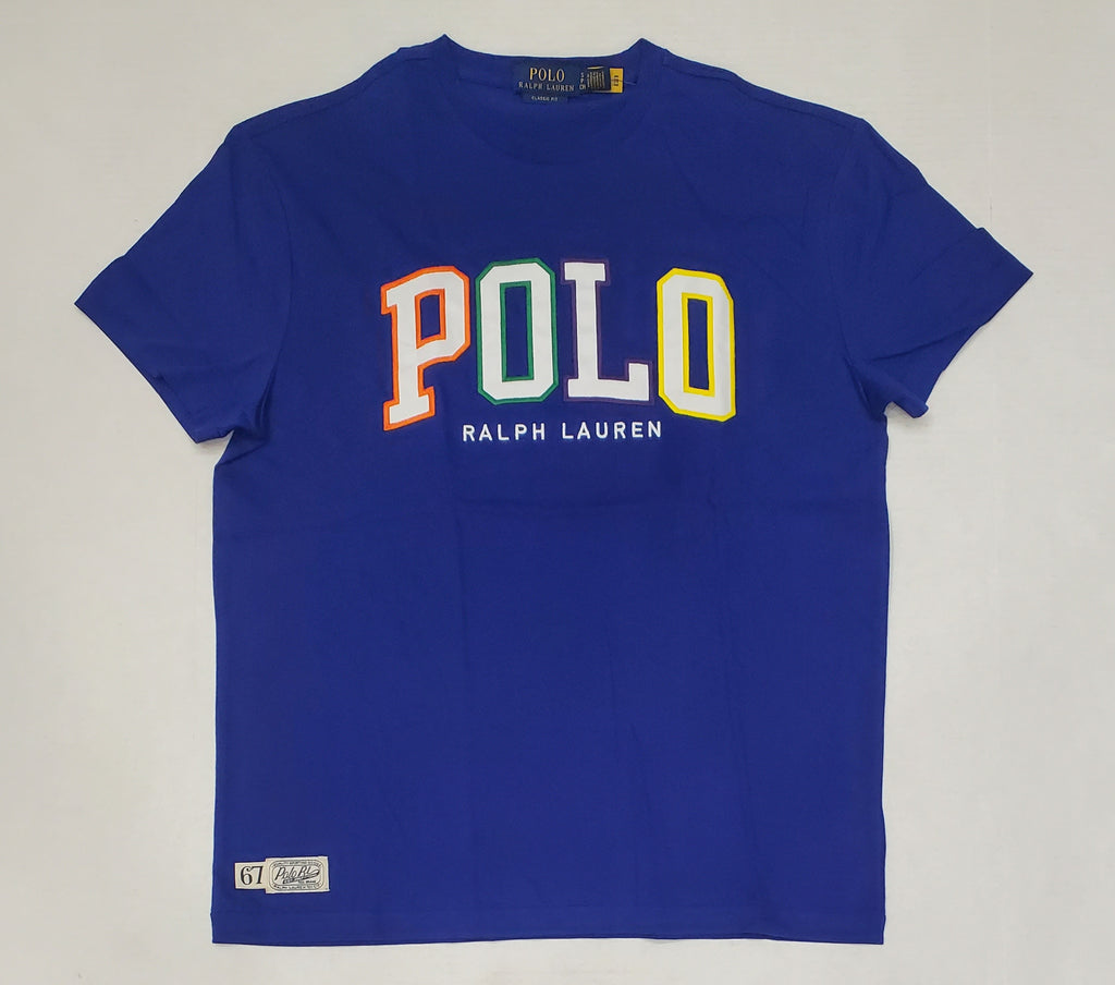 Nwt Polo Ralph Lauren Royal Patch Spellout Classic Fit Tee