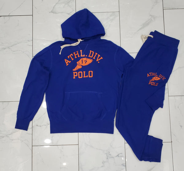 Nwt Polo Ralph Lauren Royal Blue/Orange Athl Div 17 Sweatsuit - Unique Style