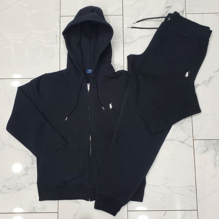 Nwt Polo Ralph Lauren Navy Spellout Pullover Hoodie With Matching Joggers