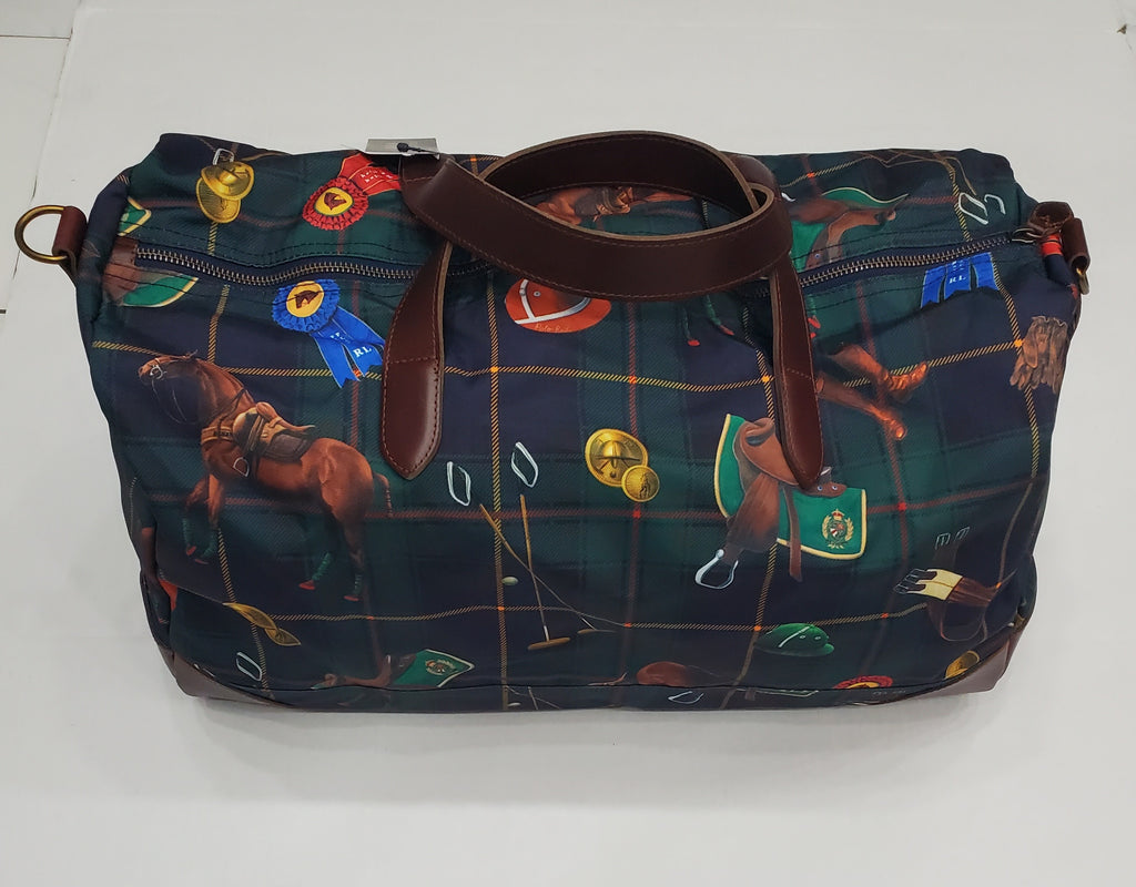 Nwt Polo Ralph Lauren Equestrian Print Duffle Bag