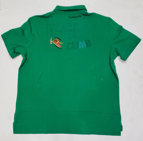 Nwt Polo Ralph Green Peace Love Classic Fit Polo - Unique Style