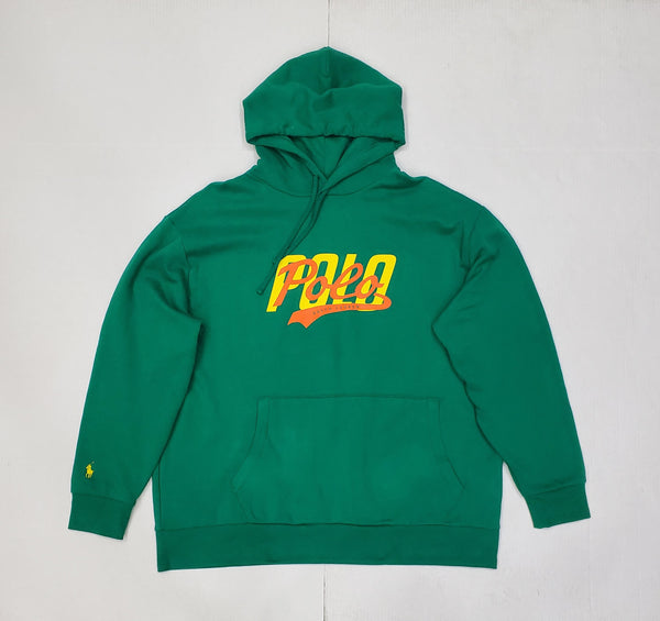 Nwt Polo Big & Tall Green/Yellow Script Pullover Hoodie - Unique Style