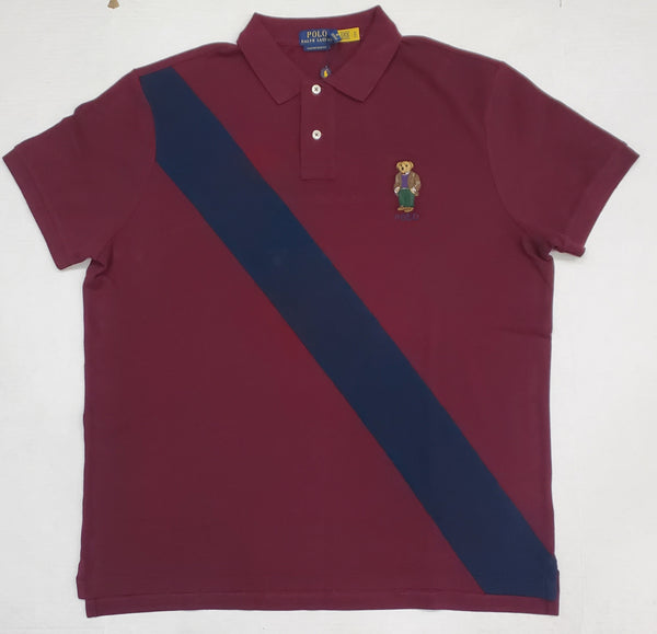 Nwt Polo Ralph Lauren Burgundy Preppy Bear Custom Fit Polo - Unique Style