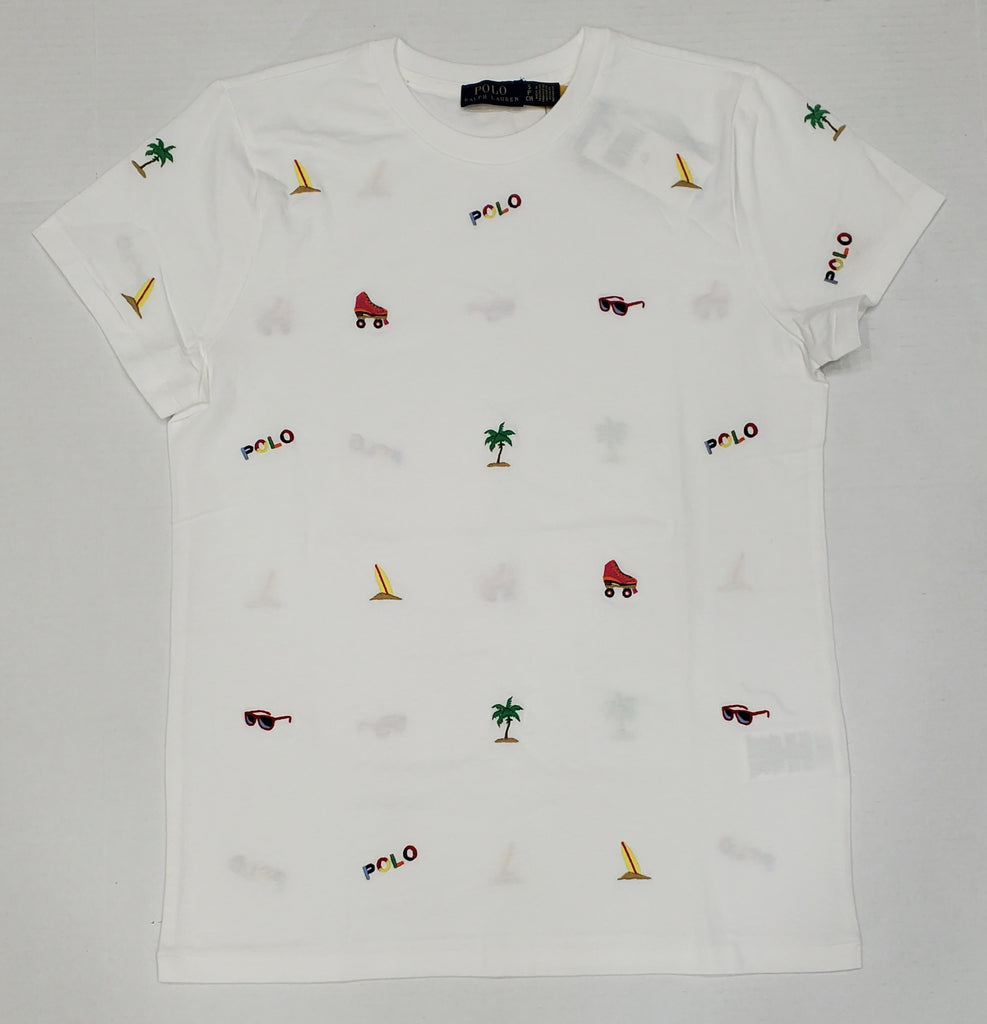 Nwt Polo Ralph Lauren Women's Allover Embroidered Tee