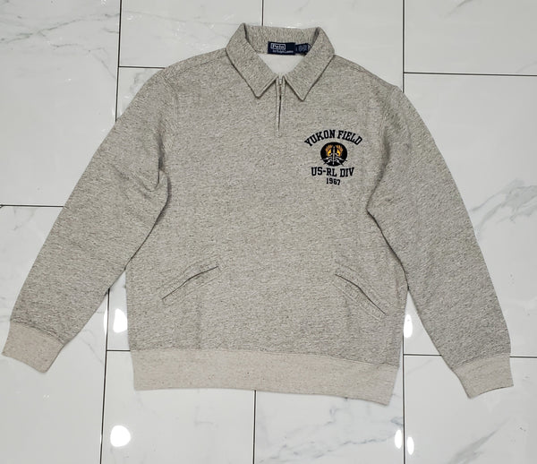 Nwt Polo Ralph Lauren Grey Yukon Field US-RL Div 1967 Half Zip Sweatshirt With Matching Joggers - Unique Style