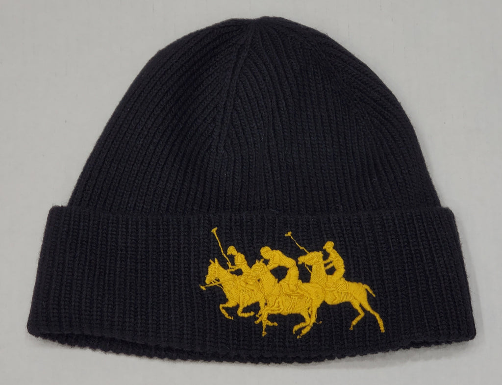 Nwt Polo Ralph Lauren Black/Gold Triple Pony Skully