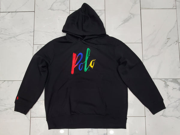 Nwt Polo Ralph Black Script Color Block Hoodie - Unique Style