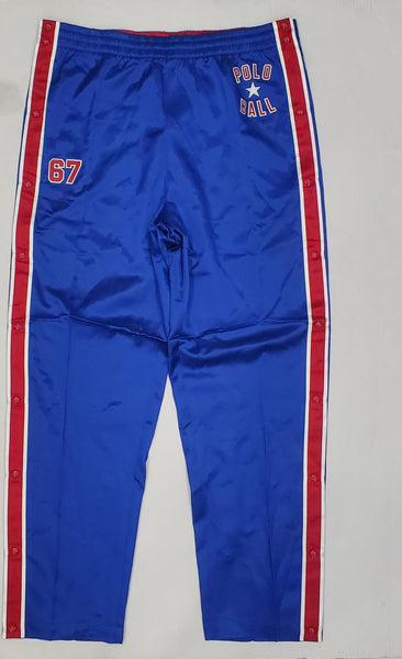 Nwt Polo Ralph Lauren Royal Blue Polo Ball Tear Away Satin Pants - Unique Style