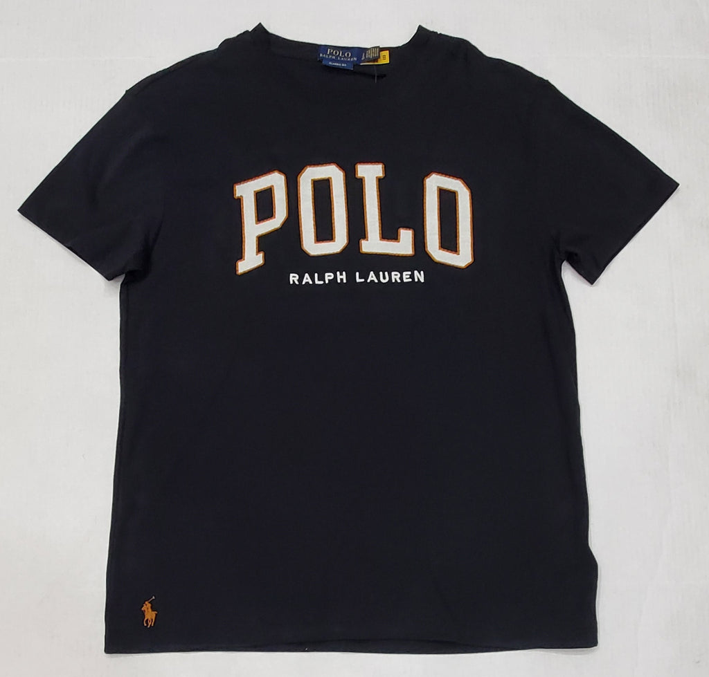 Nwt Polo Ralph Lauren Black Patch Spellout Classic Fit Tee