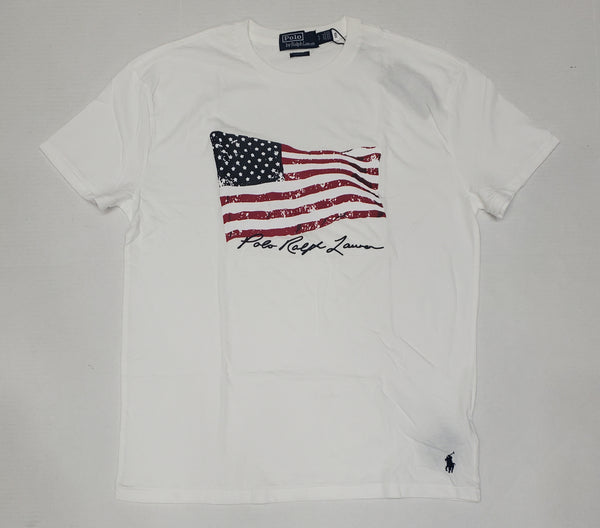 Nwt Polo Ralph White American Flag Classic Fit Tee - Unique Style