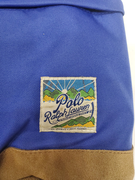 NWT Polo Ralph Lauren Royal Blue Suede Trim Patches Bag Pack - Unique Style