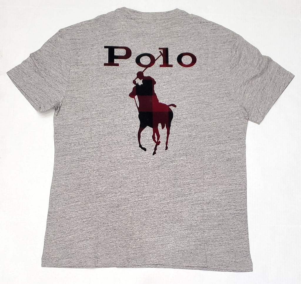 Nwt Polo Ralph Lauren Grey Big Pony Plaid Classic Fit Tee
