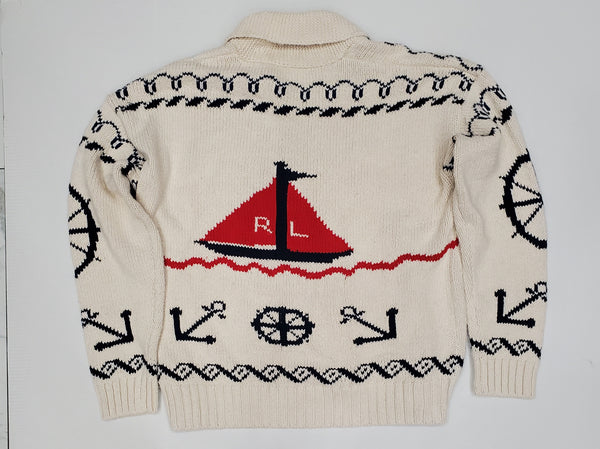 Nwt Polo Ralph Lauren Cream Sailboat Cardigan - Unique Style