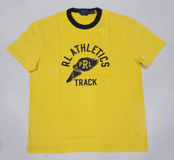 Nwt Polo Ralph Lauren Yellow/Navy RL Athletics Track Classic Fit Tee - Unique Style