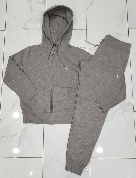Nwt Polo Ralph Lauren Women's Grey With White Pony Zip Up Hoodie & Matching  Joggers