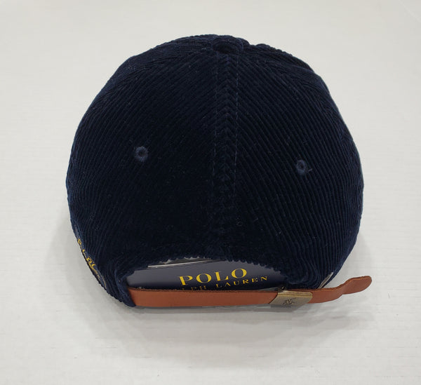 Nwt Polo Ralph Lauren Navy Corduroy New York Patch Adjustable Hat - Unique Style