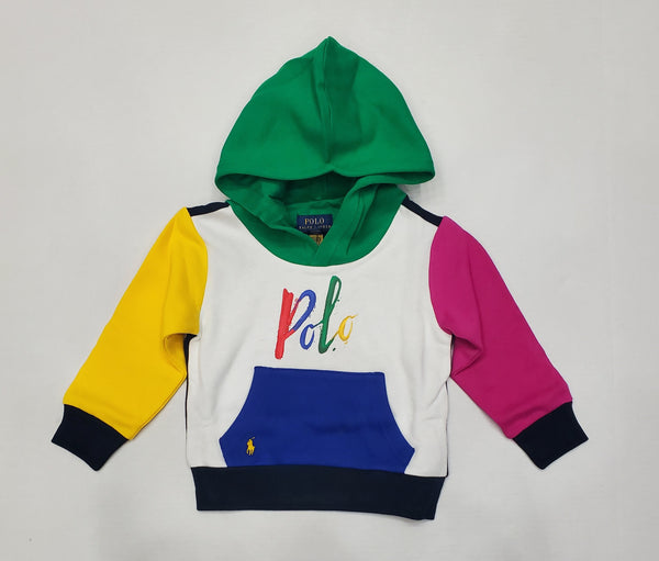 Nwt Kids Boys Polo Ralph Color Block Spellout Hoodie (2T TO 7) - Unique Style