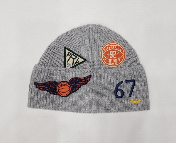 Nwt Polo Ralph Lauren Grey Basketball #67 92 Patches Skully - Unique Style