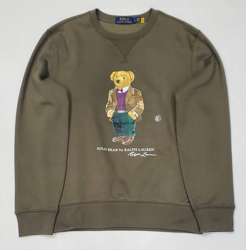 Nwt Polo Ralph Lauren Olive Preppy Teddy Bear Sweatshirt - Unique Style