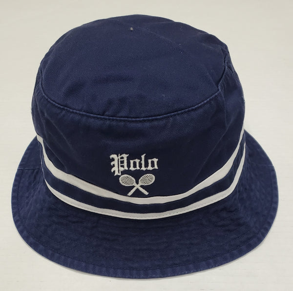 Nwt Polo Ralph Navy/White Tennis Bucket Hat - Unique Style
