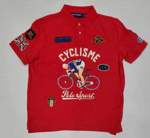 Nwt Polo Ralph Lauren Red Cyclsme Polo Sport Patches Classic Fit Polo - Unique Style