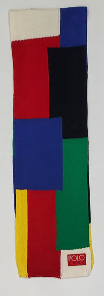 Nwt Polo Ralph Lauren Multi Color Color Block 1992 Scarf - Unique Style